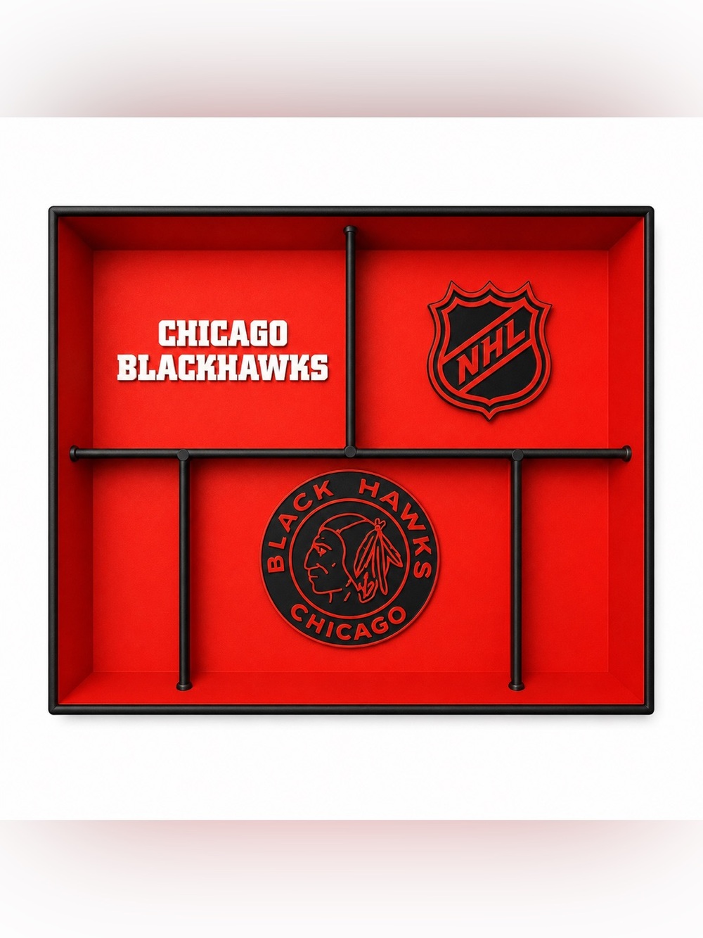 Chicago Blackhawks NHL Pocket Dump Tray - For Keys, Wallet, Money, Etc